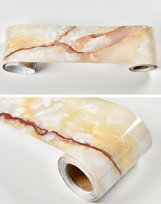 Водонепроницаемая декоративная Плинтус стикер для настенной плитки Современная мраморная линия талии наклейка кухня ванная комната самоклеющаяся граница обоев - Цвет: Marble AMG