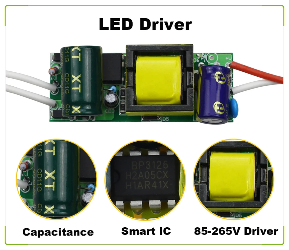 1 шт. светодиодный постоянный драйвер 1-3 Вт 4-5 Вт 4-7 Вт 8-12 Вт 18-24 Вт 300 мА Источник питания Светильник трансформаторы для Светодиодный светильник ing AC85-265V