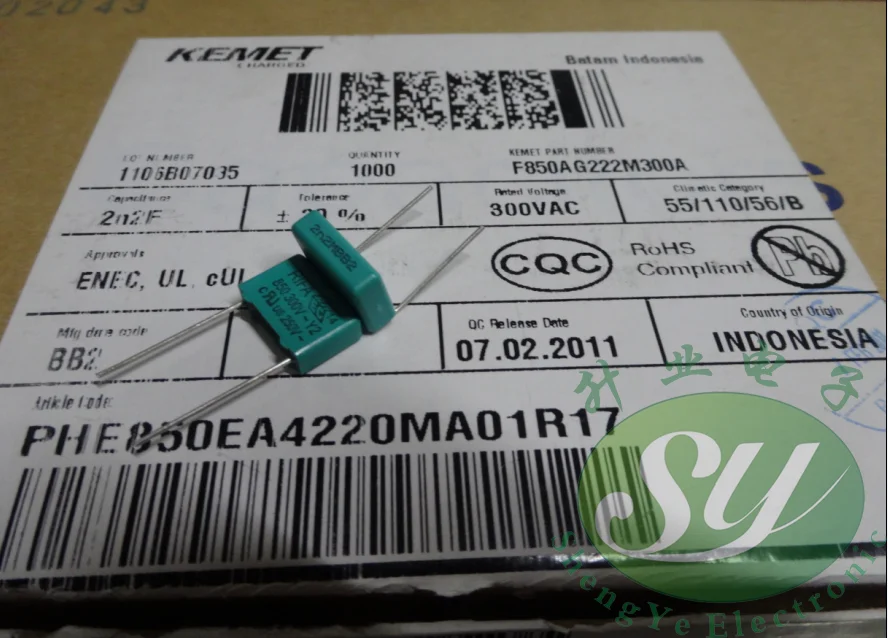 50 шт. RIFA PHE850EA4220MA 0,0022 мкФ/300 VacNF 2200pf 2 n2 222 2,2