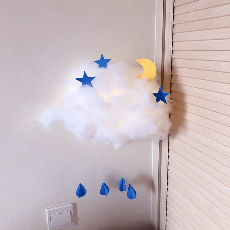 2 шт./компл. Diy ручной работы милый Декор комнаты хлопок облако форма свет подвесной ночник для подарка на день рождения дома спальни Декор
