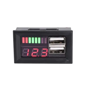 

2020 New 12V Digital Car Motorcycle Voltmeter Voltage Battery Panel Meter w USB 5V Output