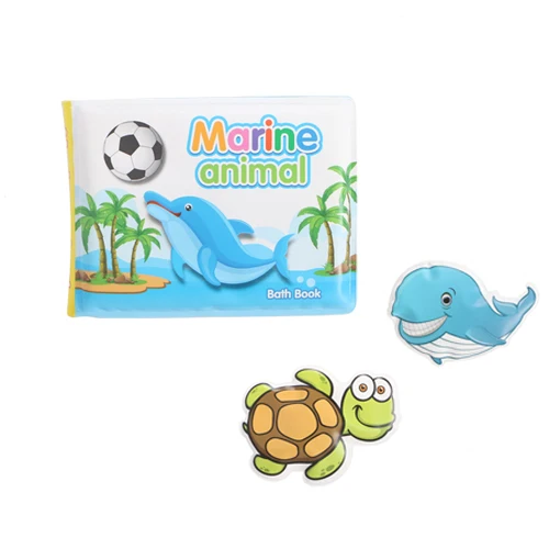 Водная Ванна книга EVA Когнитивная плавающая книга с BB свисток черепаха игрушки для купания для ребенка Ранние развивающие игрушки подарок - Цвет: marine and 2pcs toys