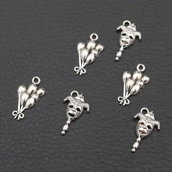 

30pcs Funny Circus Metal Pendants, Circus Charms, Clown Charms, Balloon Charms, DIY Retro Jewelry Accessories Unisex A2198
