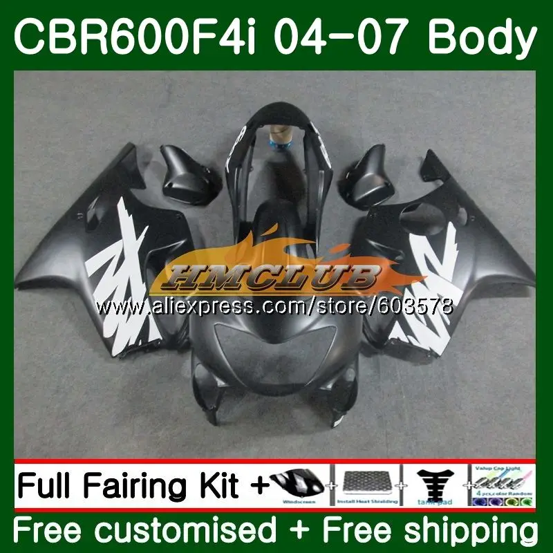 Комплект для HONDA CBR 600F4i CBR600 FS CBR 600 F4i 04 05 06 07 71CL. 10 матовый черный CBR600F4i CBR600 F4i 2004 2005 2006 2007 обтекатель