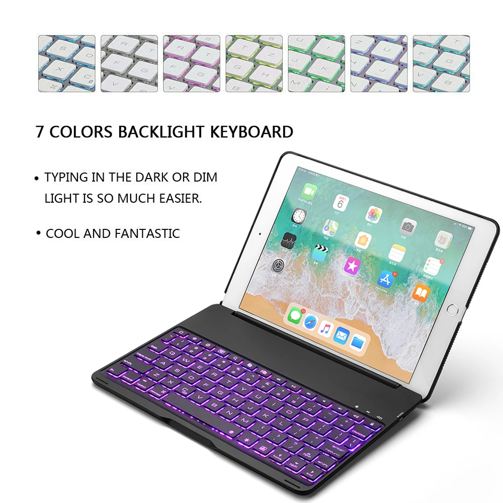 Для iPad/iPad Pro 9,7 чехол США беспроводная клавиатура умный сон семь цветов планшет с подсветкой чехол для iPad Air 1/2