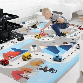 

Playground With Road-traffic-8 Car Toys, 18 Traffic Signs, Scene Map Toys Toy Vehicles Diecasts Boy Kid Toys Gift Mini Car