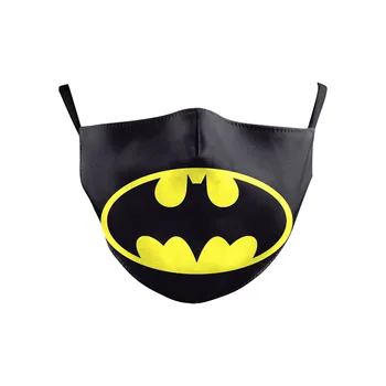 

Mouth Face Mask Batman Print Fabric Reusable Mask Kid PM2.5 Filter Dust Protective Washable Face Mask Cover Purifying Air Masks