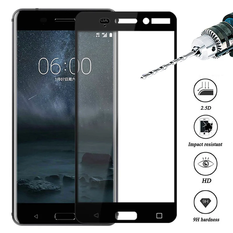 Защитное стекло для Nokia 7 1 plus x6 8 закаленное 5 6 2 3 2018 защита экрана с полным