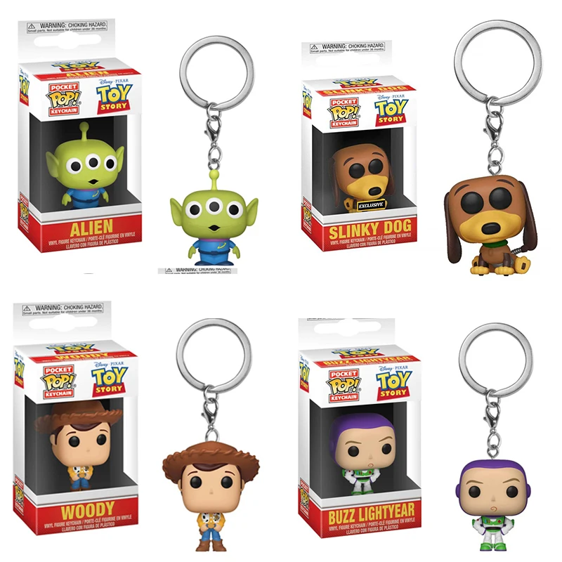 Funko Карманный Брелок для ключей pop из мультфильма «История игрушек»: Вуди, Alien с рисунком Базза Лайтера одежда для улицы; FORKY виниловые фигурки игрушки Коллекция Модель игрушки для детей