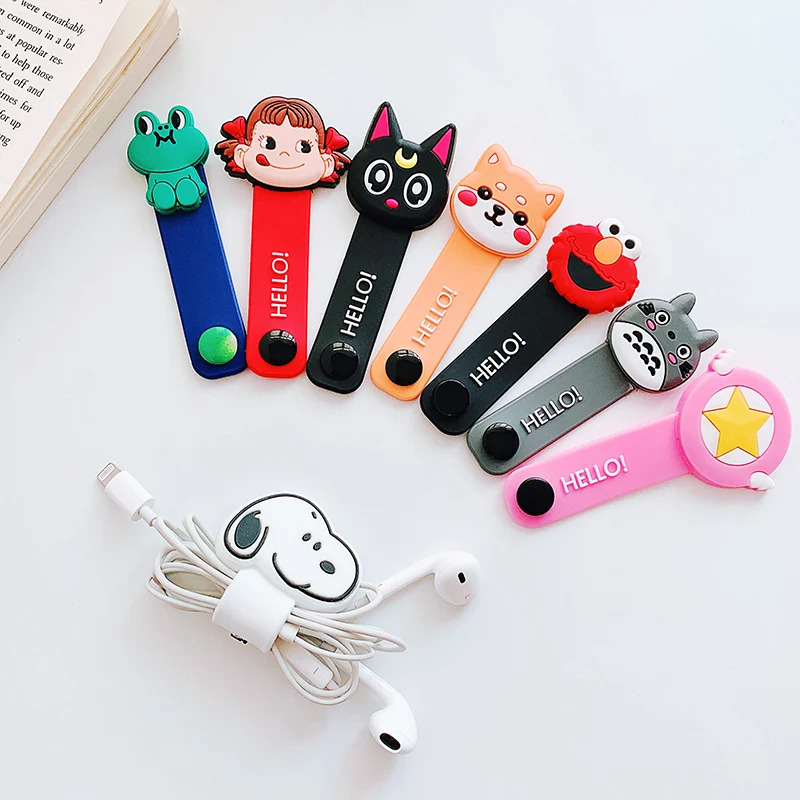 

Cartoon Cable Organizer Bobbin Winder Protector Wire Cord Management Marker Holder Cover For Earphone iPhone Sansung USB