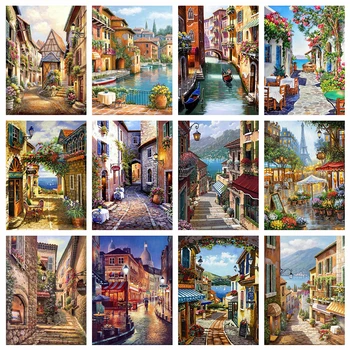 

Evershine Diamond Painting City Embroidery Scenery Cross Stitch Kit Crafts 5D DIY Full Square Rhinestones Mosaic Home Decoration