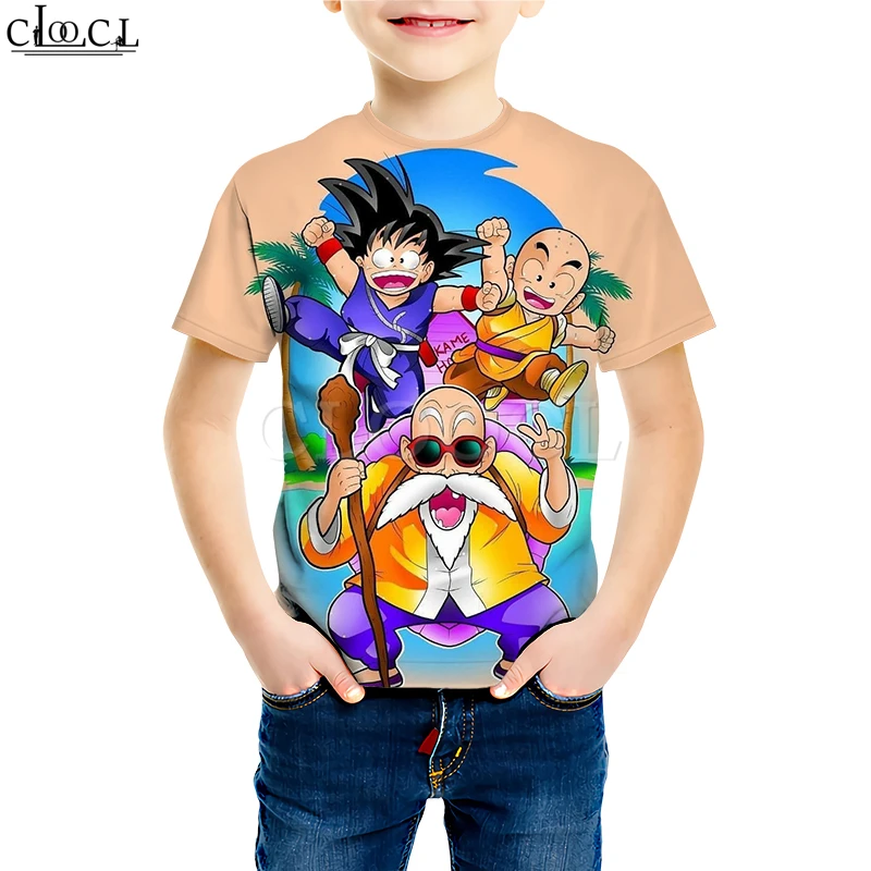

Cartoon Dragon Ball Z T Shirts Boy Girl 3D Print Classic Anime Children's Short Sleeve Youth Sweatshirt Casual Baby Tops M304