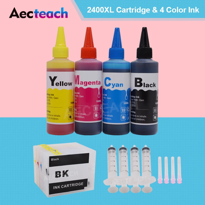 Aecteach Refill Ink Cartridge Pgi2400 For Canon Maxify Mb5140 Mb5340