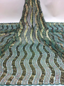 

Organza Hot Sale Nigerian Sequins Laces Fabrics 2019 High Quality African Lace Fabric Wedding French Net Lace Fabric