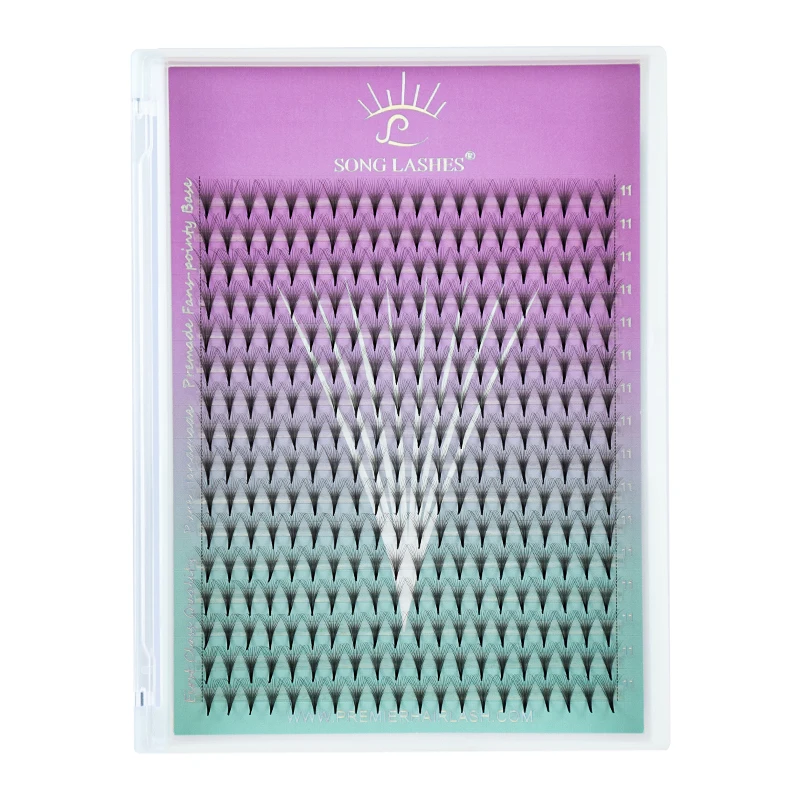 Volume-Fans Eyelash-Extensions Mega-Tray Base-Premade Song-Lashes Sharp Thin Medium-Stem