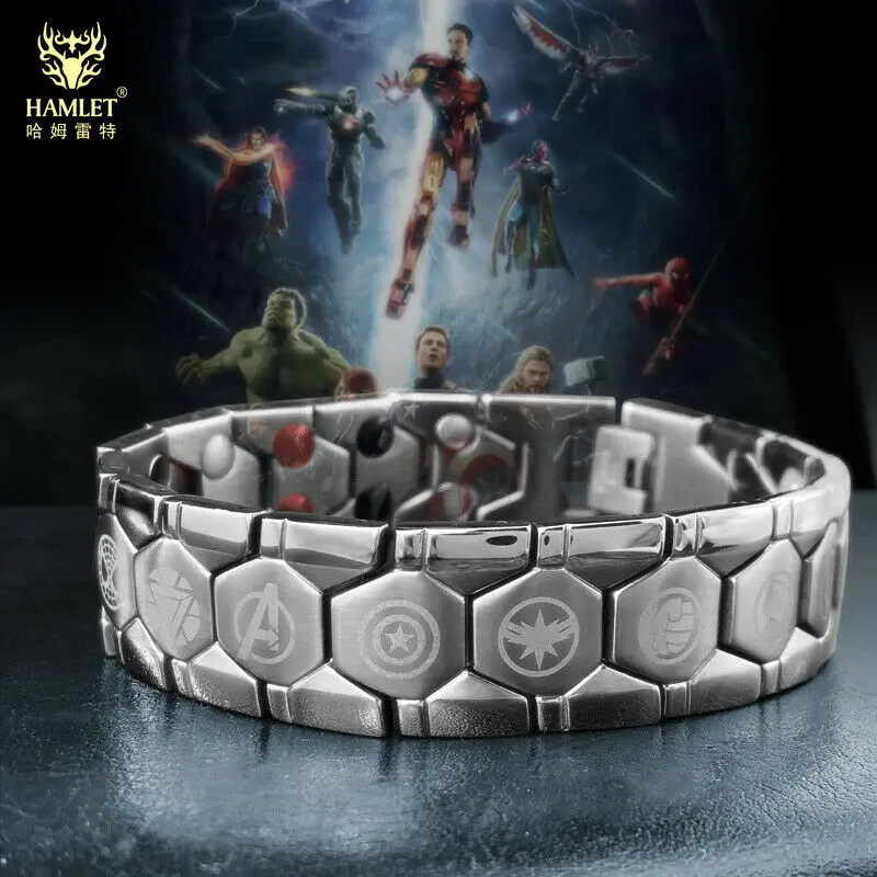 Мстители: Энергетический Браслет Endgame, ручная цепочка, Железный Человек-паук, Тор, титановая сталь, реквизит для косплея, подарок, регулируемый
