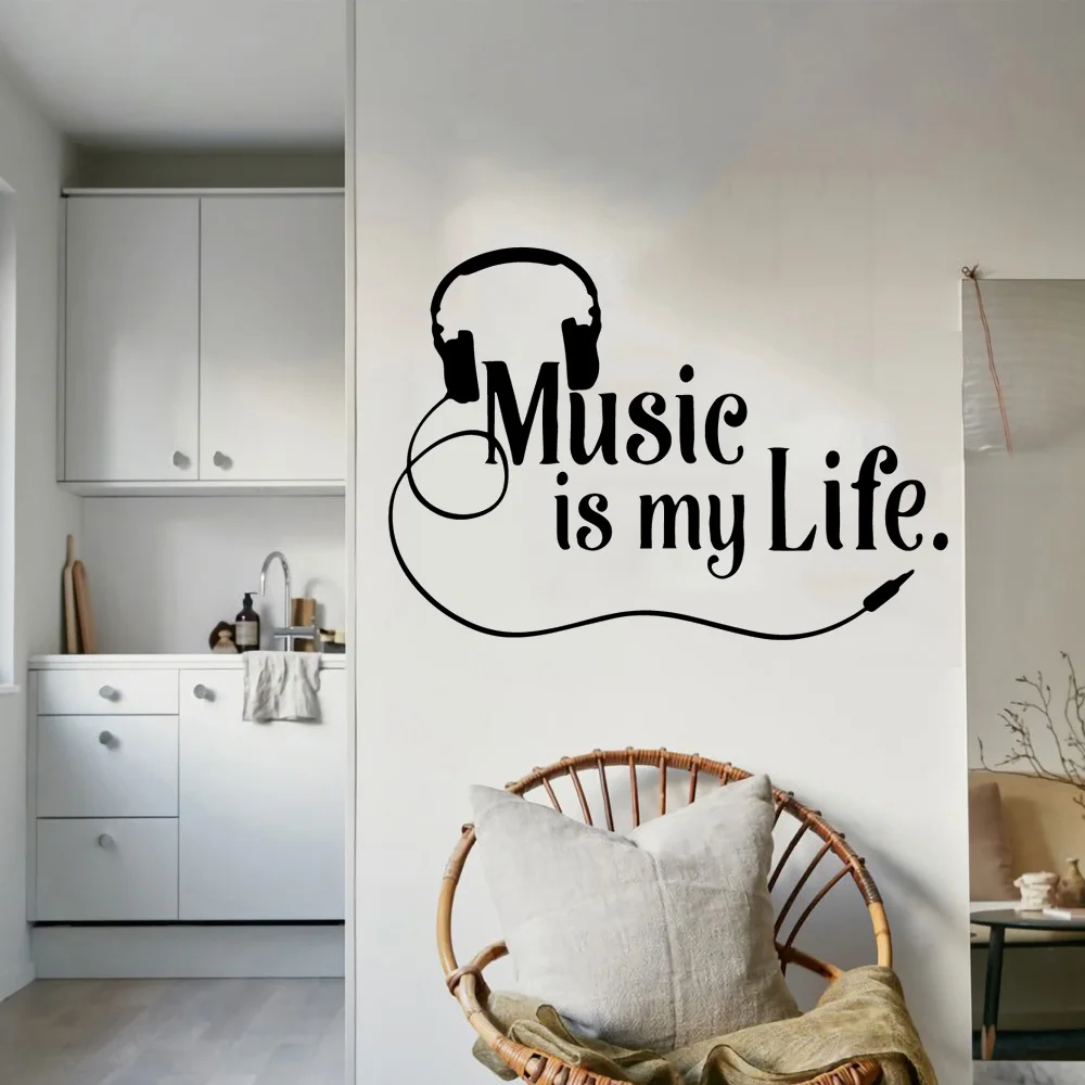 

Modern Wall Stickers Music life Family Quote Sticker For Kids Rooms Wall Decal Poster Home Decor Music Frase Wallpaper Mural