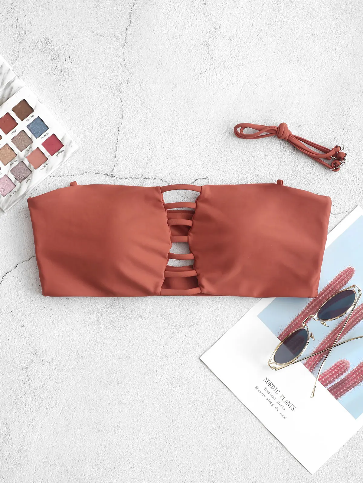 ZAFUL с вырезом в виде лестницы, Мягкий бандо, бикини, топ-труба, monikini, женский купальник, можно сделать внутренний бюстгальтер, расположить в парах