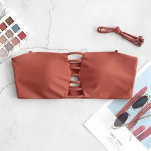 ZAFUL с вырезом в виде лестницы, Мягкий бандо, бикини, топ-труба, monikini, женский купальник, можно сделать внутренний бюстгальтер, расположить в парах