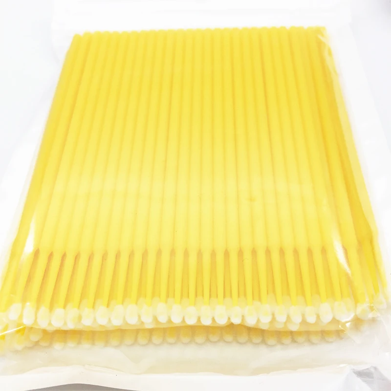 100-Cotton Swab-YL 100 шт. Одноразовые Макияж, ресницы мини Индивидуальные ресницы Аппликаторы тушь для ресниц кисти, ресниц для наращивания ватный тампон для макияжа - Цвет: 100-Cotton Swab-YL