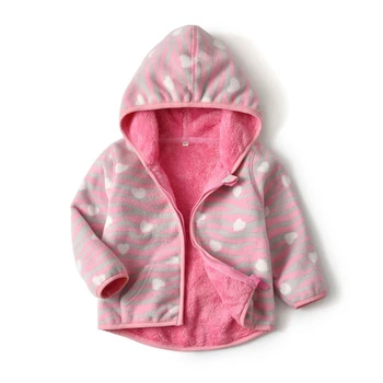 

2020 Children's Autumn New Long Sleeve Polar Fleece Fabric Coats Girls Print Fashion Jackets Baby Boys Open Stitch Coats