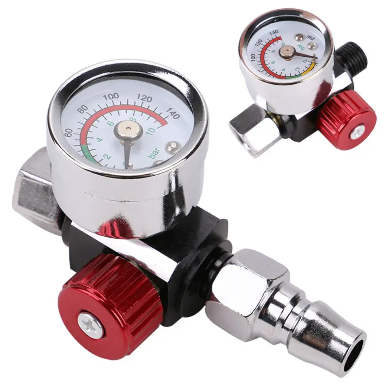 High Quality Spray Paint Gun Air Regulator Gauge & Adapter Pneumatic Spray Gun Accessories adjustable miter gauge angle plate ruler table saw guide miter gauge woodworking tools replacement accessories for carpenter