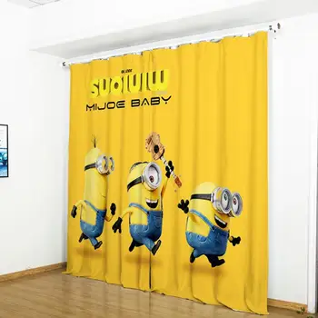 

Little Yellow Curtains 3D Print Curtains Cartoon for Kids Bedroom Livingroom Blackout Window Curtains Polyester Window Drapes