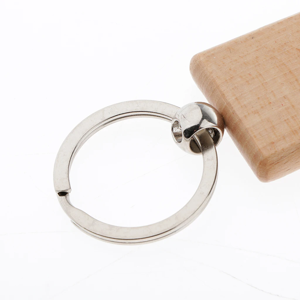 5 Blank Wooden Key Chain Diy Wood Keychain Rings Key Tags Jewelry Findings Craft