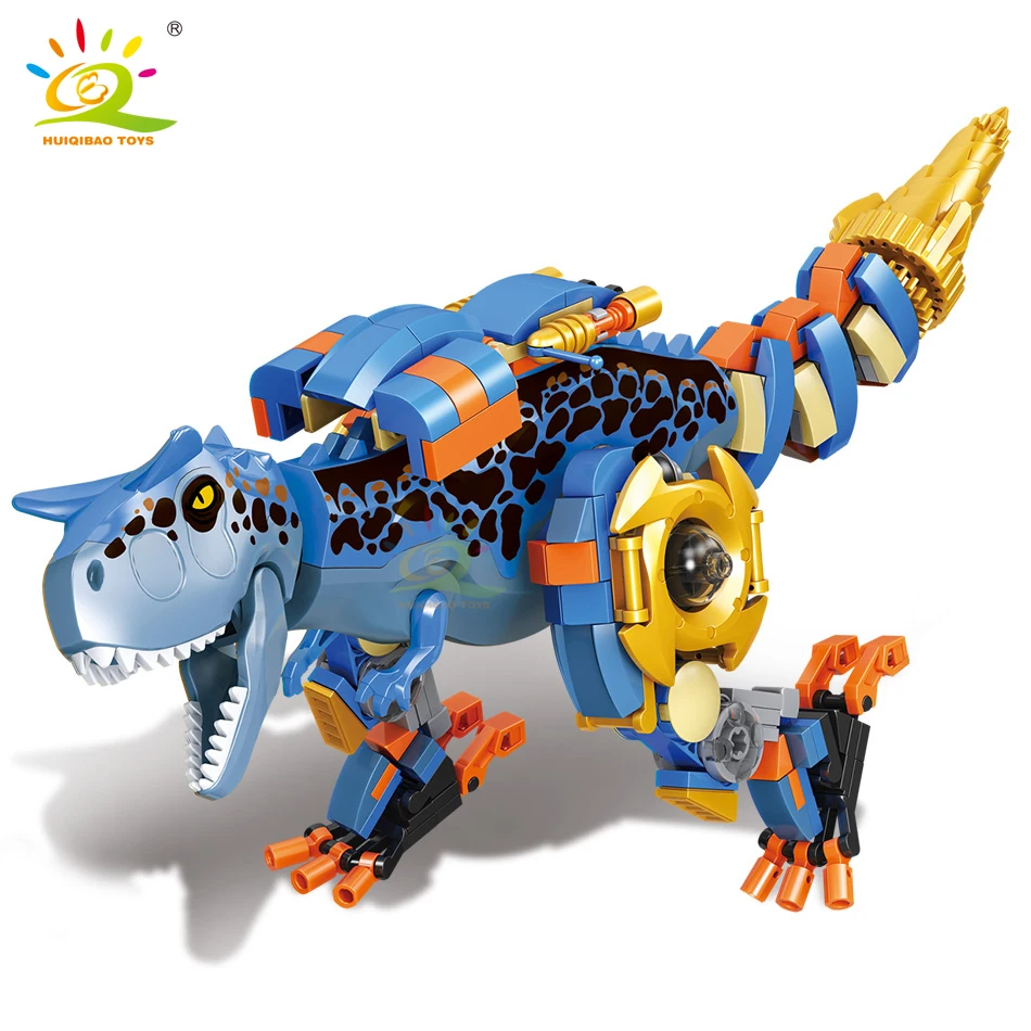 HUIQIBAO 274pcs Jurassic Dinosaur Mutant Tyrannosaurus Rex War Park City Building Blocks Figures World Bricks Children Toys Kids | Игрушки и