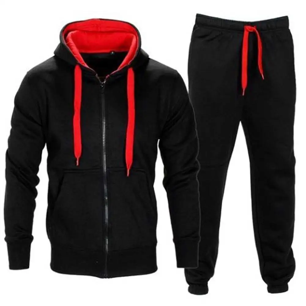 

Sfit Tracksuit Men 2020 Autumn Sportwear Fashion Mens Set 2PC Zipper Hooded Sweatshirt Jacket+Pant Moleton Masculino Sets