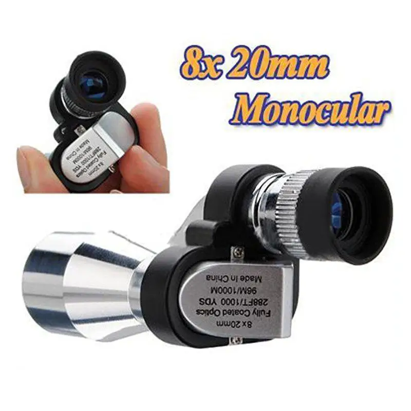 Mini 8 x 20mm Binoculars Portable Pocket Adjustable Monocular Telescope For Outdoor Sports Hiking Bird Watching Verrekijker R7