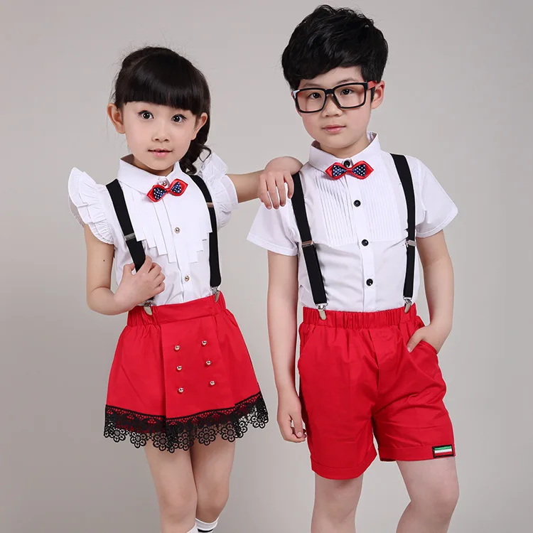 

Summer New Style CHILDREN'S Suspender Trousers Students Choral Service Costume Performance Wear Kindergarten Kindergarten Suit S