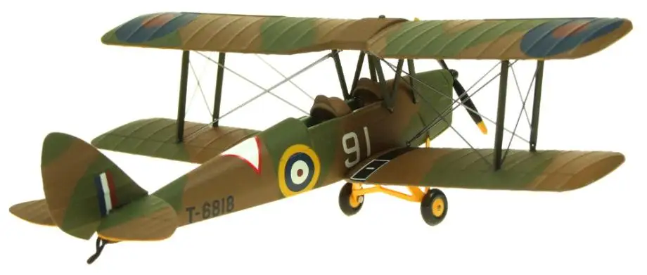 Авиация 72 DH82A Tiger Moth RAF тренер T-6818 1/72 литой под давлением модель самолета