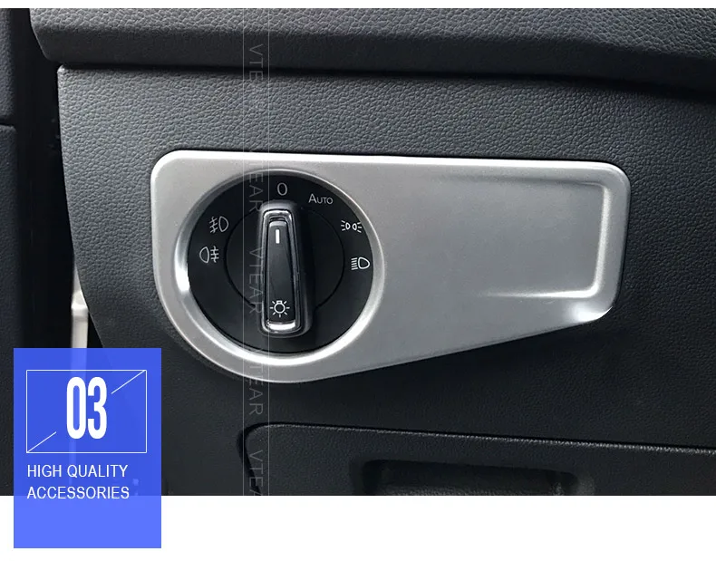 Vtear для vw tiguan Mk2 карбоновые накладки для салона, аксессуары, головной светильник, переключатель, накладки, накладка, Стайлинг автомобиля