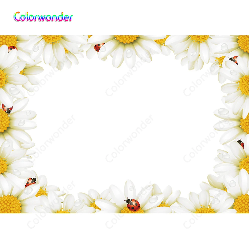 Colorwonder белые фоны для фотосъемки Подсолнухи с золотыми краями цветочные детей