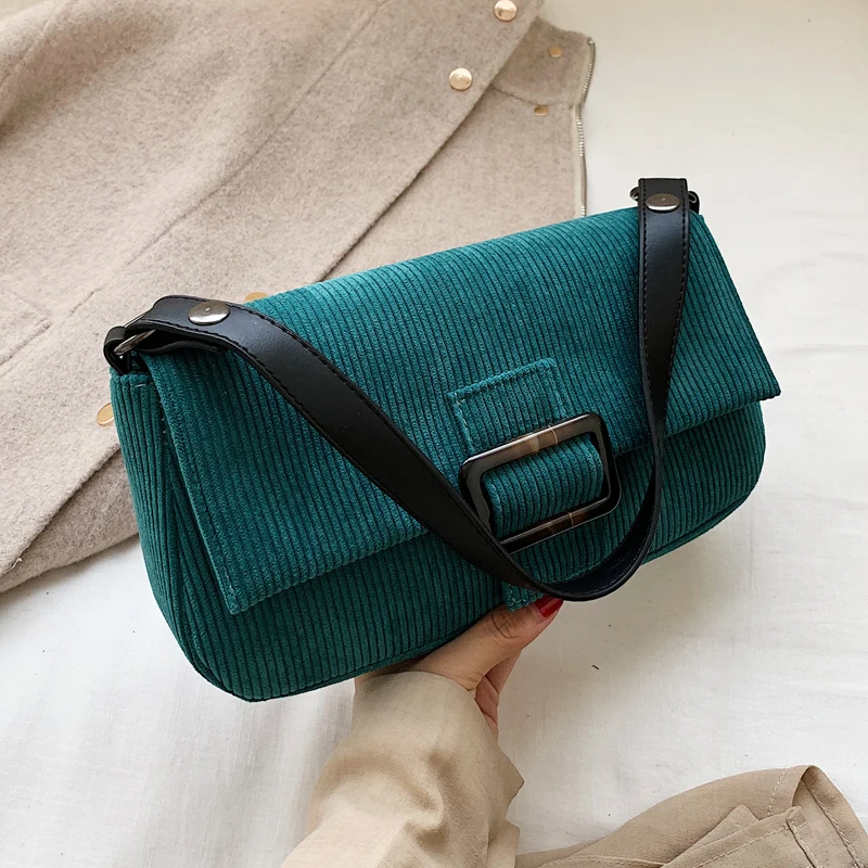 

Leather Women's Bags 2019 Fashion New High Quality Corduroy Women's Designer Handbag Lock Shoulder Messenger Bag Purses