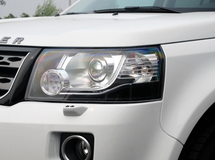 Для Land Rover Freelander 2 оболочки черные линзы черный абажур фары базовые фары задний Чехол 2007- Универсальный