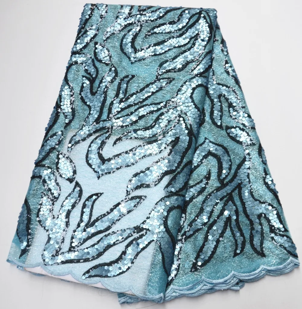 Latest African Organza Lace Fabric High Quality Nigerian Lace Fabric With Sequins Organza Lace Fabric