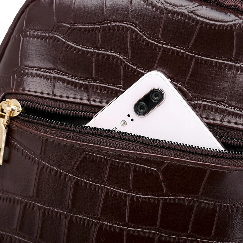 Женский рюкзак, роскошный, высокое качество, тисненая сумка, новинка, модный, многофункциональный, коричневый рюкзак