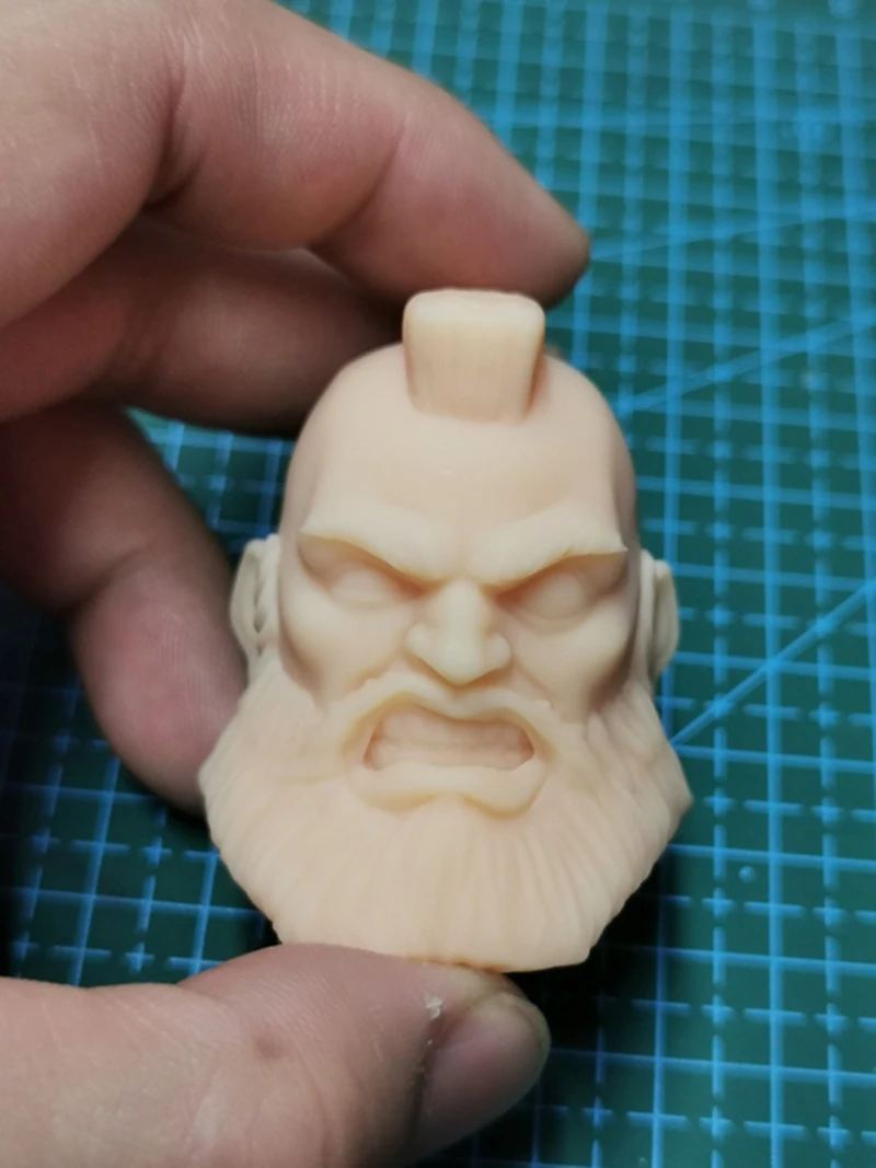 

1/6 Scale Zangief Unpainted Male Head Models Sculpt for 12''Figure Body Accessories DIY