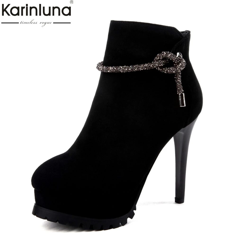 

Women's big size 43 high quality ankle boots women shoes woman sexy thin high heels platform party lady shoes woman boots 2019