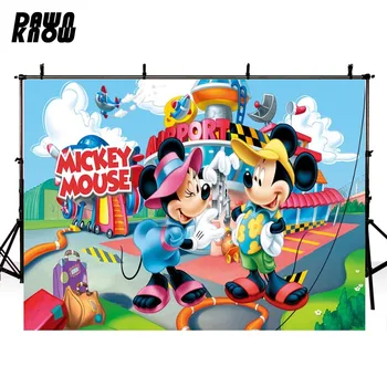 

DAWNKNOW Mouse Photography Background For Newborn Cartoon Photo Shoot Backdrops For Children Photocall Studio G1116