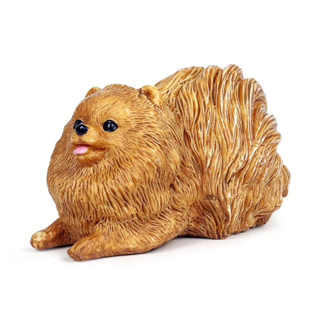 Lovely Pomeranian Dog Animal Action Figure Model Home Decor Education Kids Toy plastic Simulation student gifts kids toys 3