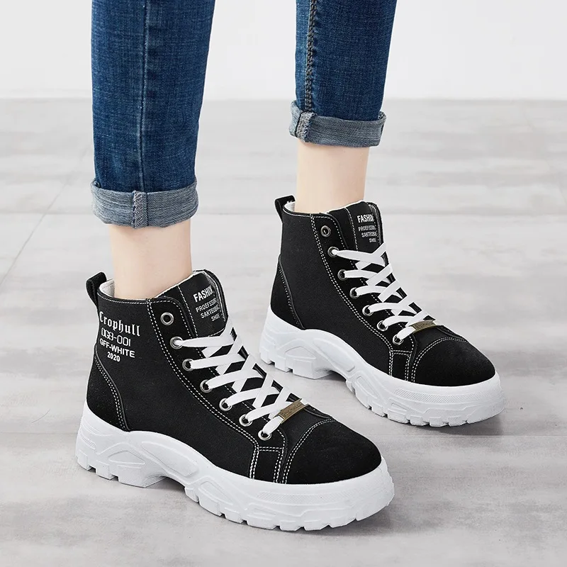 

WOMEN'S Shoes Autumn & Winter New Style Online Celebrity Martin Boots Women's Versatile Casual Sports Shoes Women's Hight-top Tr