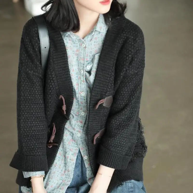 Johnature Cardigans Leisure Women Clothes 2020 New Winter Sweater V-neck Pockets Single Breasted Casual Knitting Sweaters |
