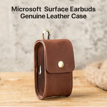 

Earphone Cover For Microsoft Surface Earbuds Genuine Leather Cases With Anti-lost Buckle For Microsoft-Surface Headphone Coque