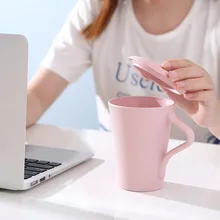 Бамбуковая Душистая Резьбовая чашка с крышкой 310 мл в скандинавском стиле, чашка для воды, сока, молока, бутылка для питья, чашка из бамбукового волокна, случайный цвет