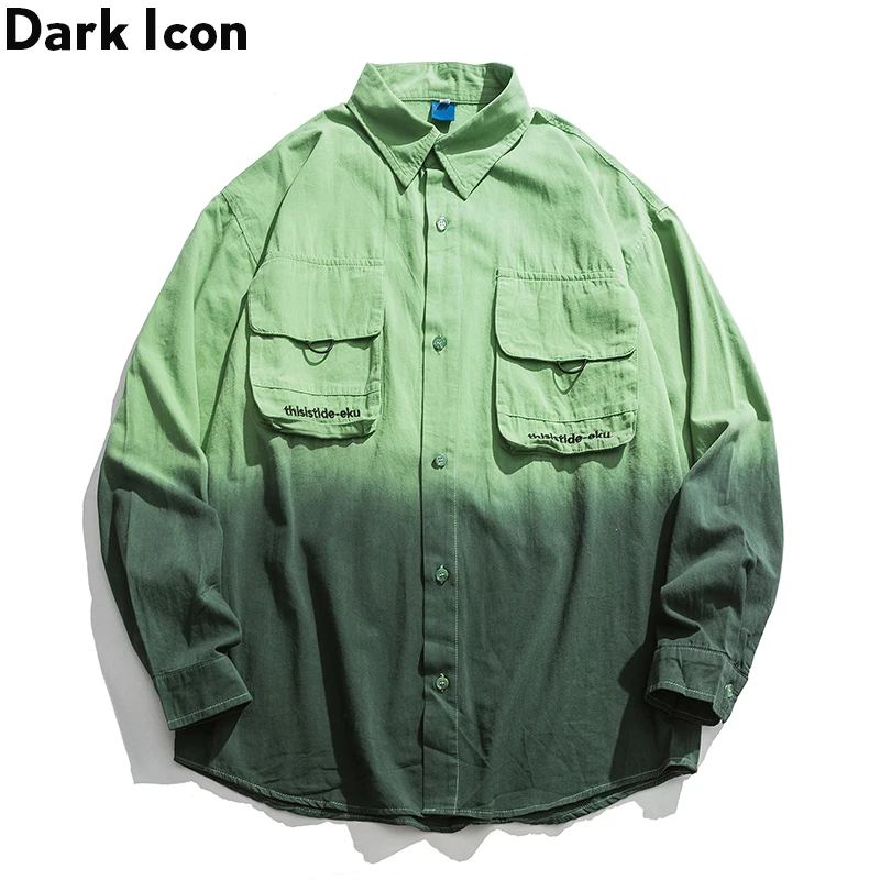 

Dark Icon Tie Dyeing Hip Hop Shirt Men Women Turn-down Collar Oversized Men's Shirt Streetwear Shirts Man Clothing