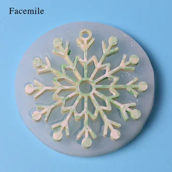 

DIY Christmas Series Crystal Snowflake Decorative Pendant Epoxy Mould Chocolate Pastry Decoration Mould