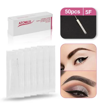 

50/100pcs 5F Eyeborw Micro blading Needles Semi-permanent Make-Up Blade Shading Eyebrow Tattoo Mist Microblading Needle